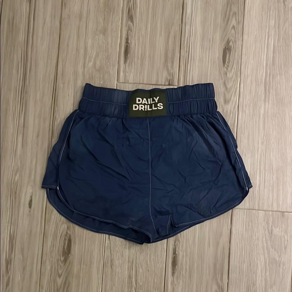 Daily Drills Blue Athletic Shorts Lightweight Elastic Waistband